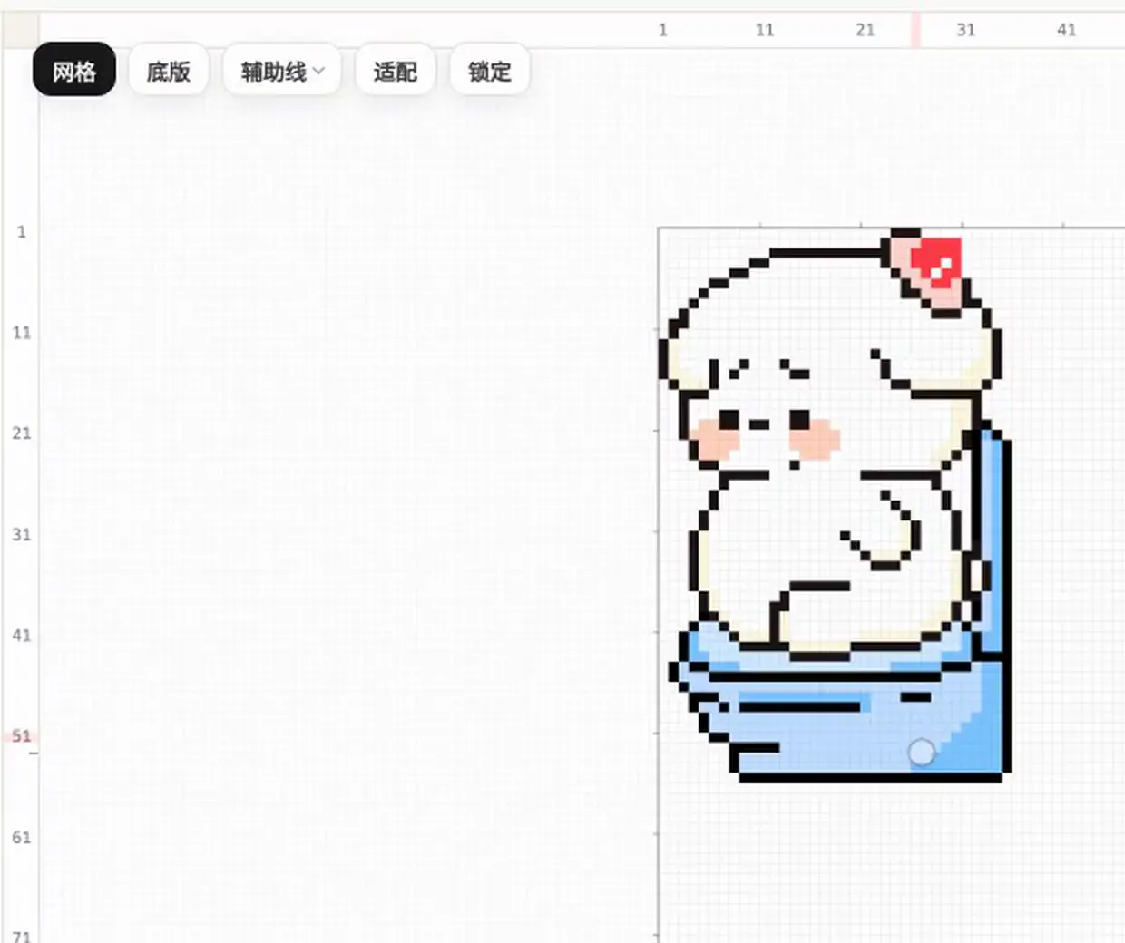 电脑上点两次「辅助线」,依次打开和关闭画布上的实线与虚线